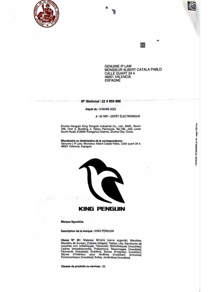 KING PENGUIN FRANCE Certificate of Registration.png